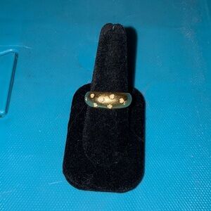 Chic Gold Women's Ring with Dotted Design